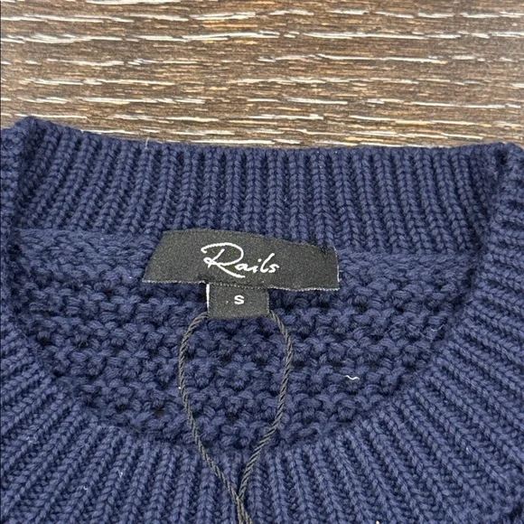 NWT Rails Penelope Crochet Top Sweater Blue Navy  
Striped Size S Flutter Sleeve - Picture 8 of 13